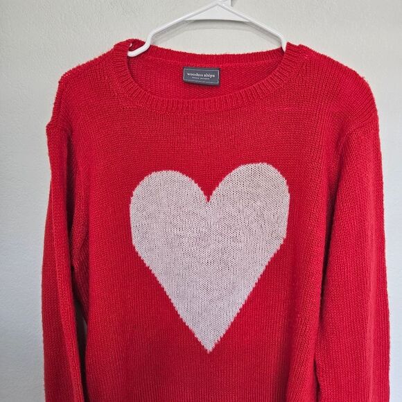 Wooden Ships | Wool Mohair Heart Pullover Knit Sweater, Womens Medium Large - Picture 4 of 7